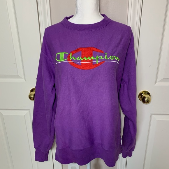 Champion Tops - Champion logo sweatshirt purple size medium